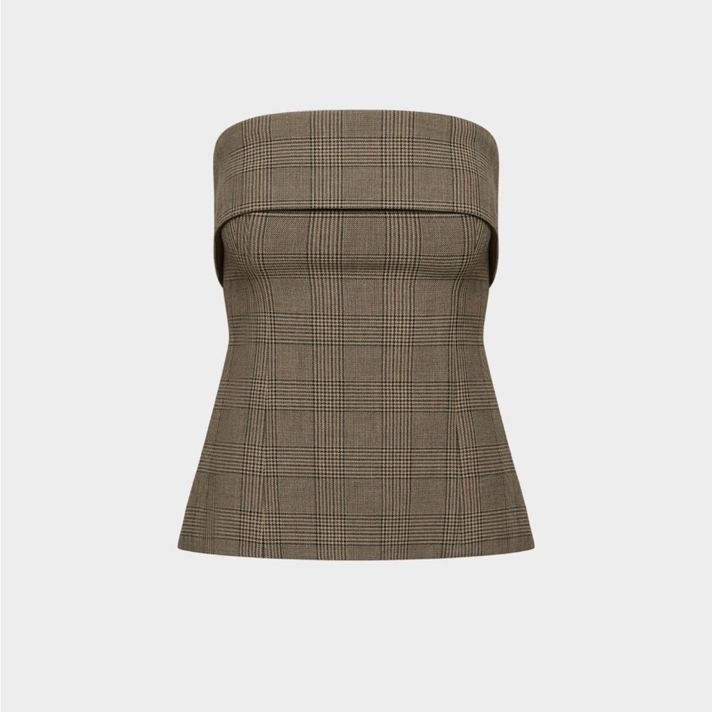 Aritzia element tube top size 2 Tyson chk brown/taup